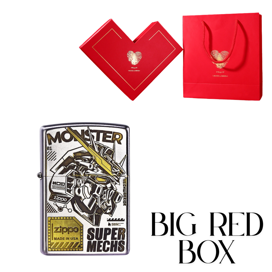 Gundam Deep Carved Zippo – Genuine Matte Super Mechs Lighter