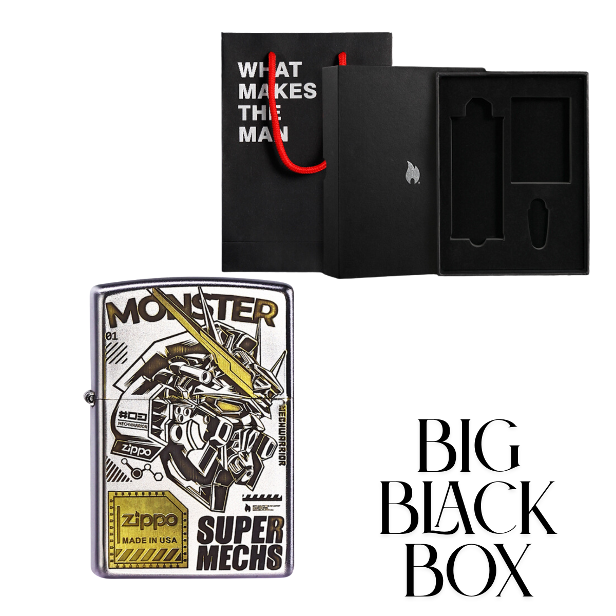 Gundam Deep Carved Zippo – Genuine Matte Super Mechs Lighter