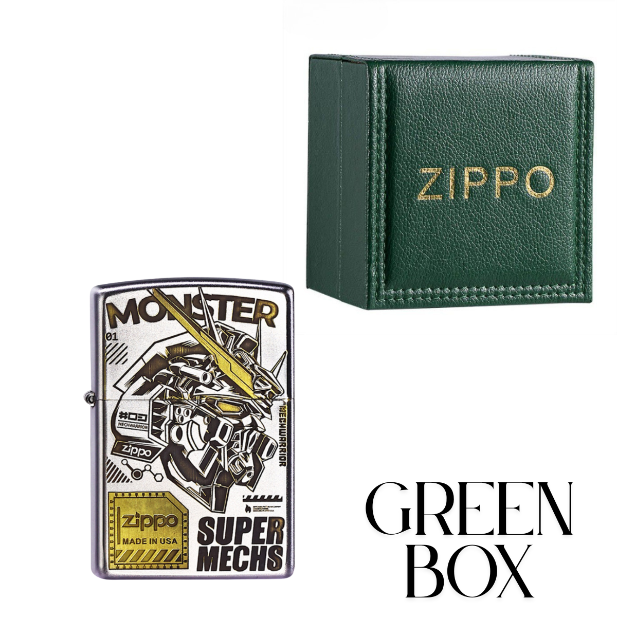 Gundam Deep Carved Zippo – Genuine Matte Super Mechs Lighter