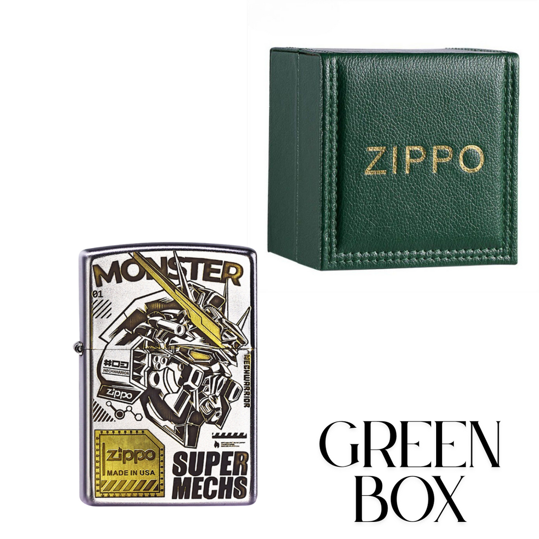 Gundam Deep Carved Zippo – Genuine Matte Super Mechs Lighter