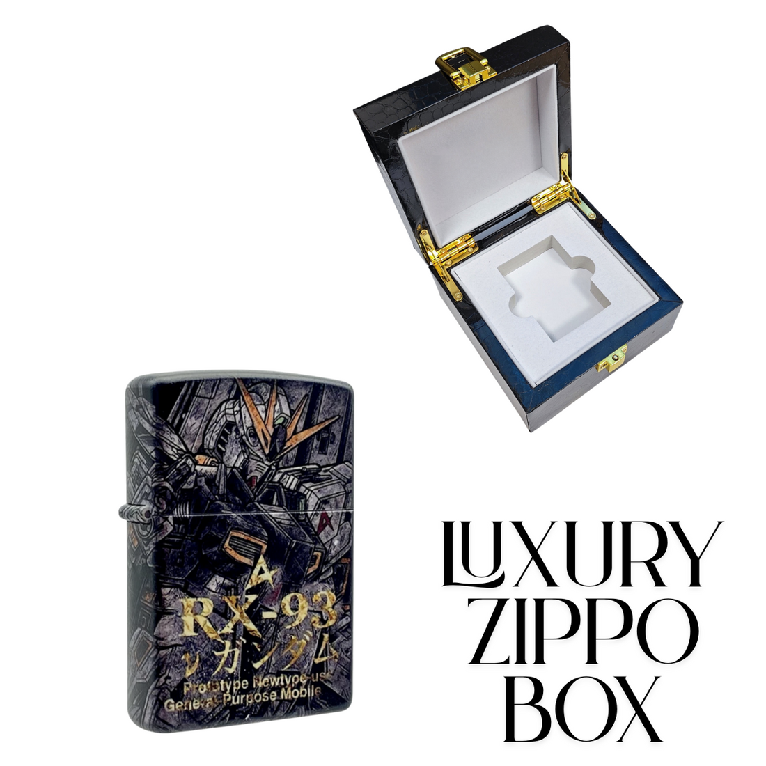 Gundam RX-93 3D Painted Zippo Lighter – Custom Anime Collection