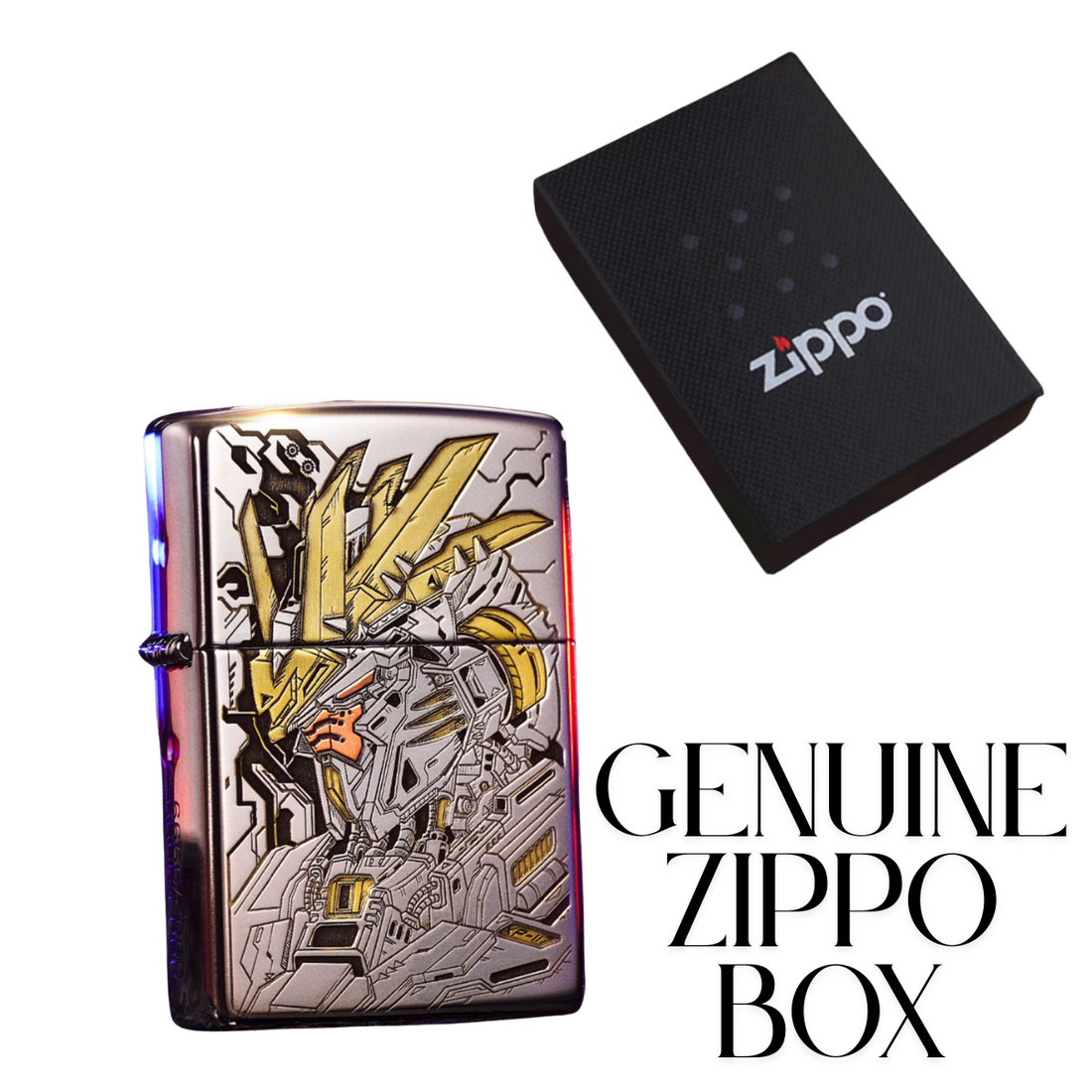 Gundam Zippo Lighter, Deep Carved, Dual-Sided, Limited Edition
