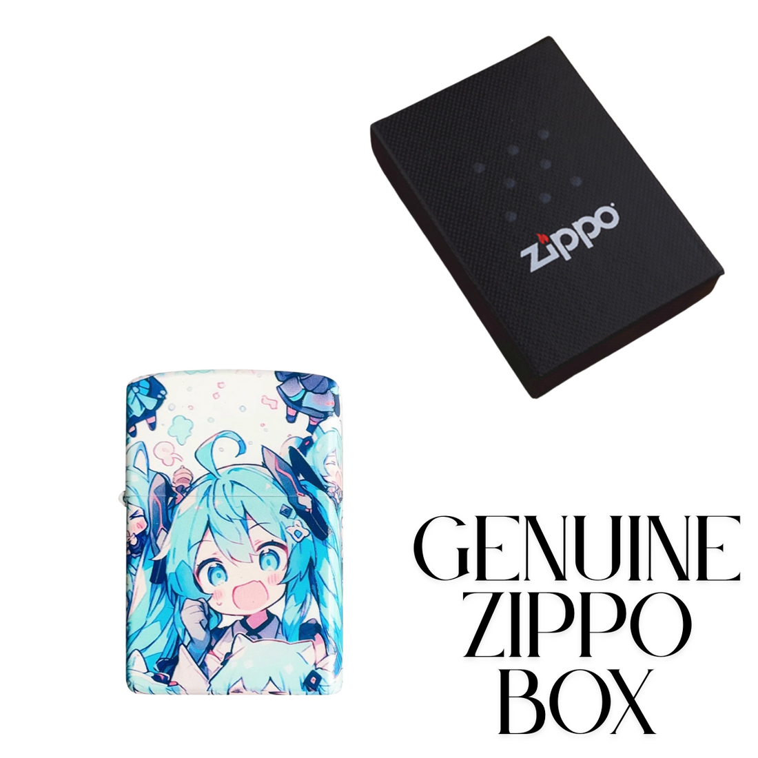 Hatsune Miku 3D Zippo Lighter – Custom Anime Design