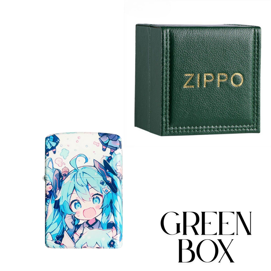 Hatsune Miku 3D Zippo Lighter – Custom Anime Design