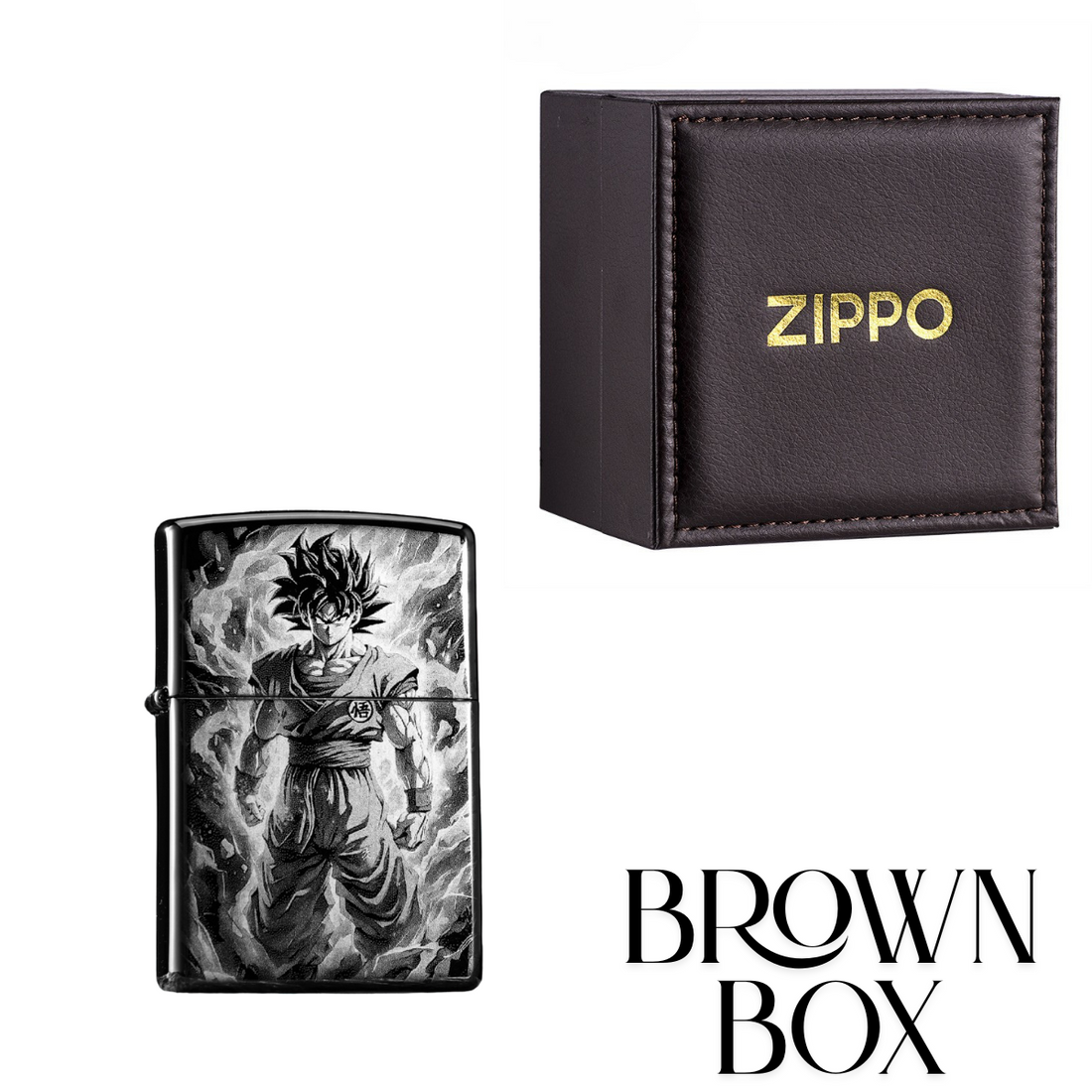 Super Sai.y.an Go.ku Black Ice Zippo Lighter Laser Engraved