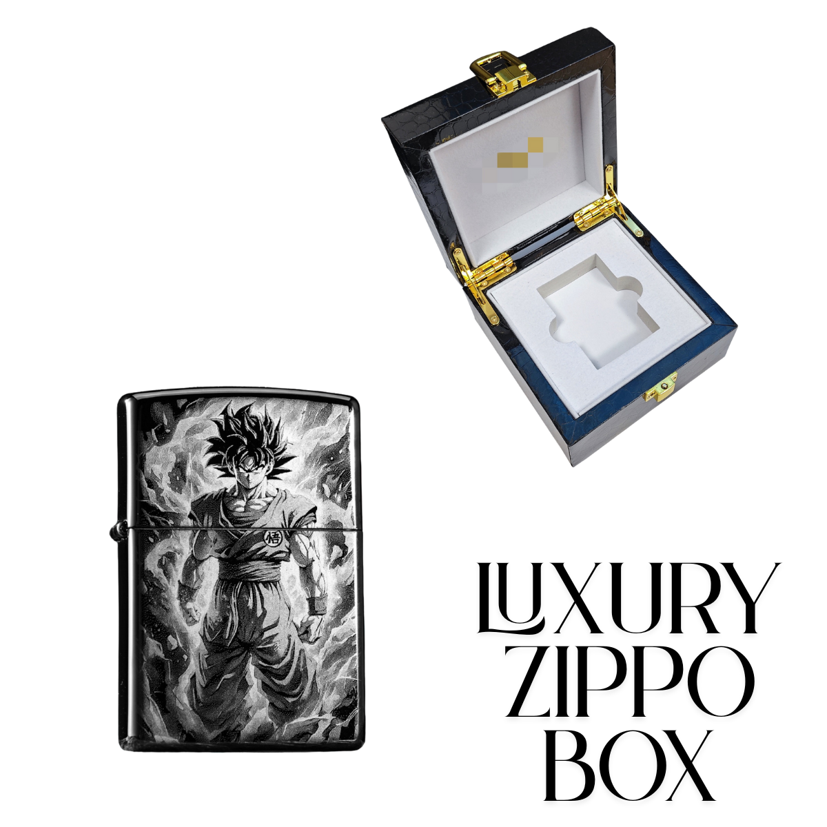 Super Sai.y.an Go.ku Black Ice Zippo Lighter Laser Engraved