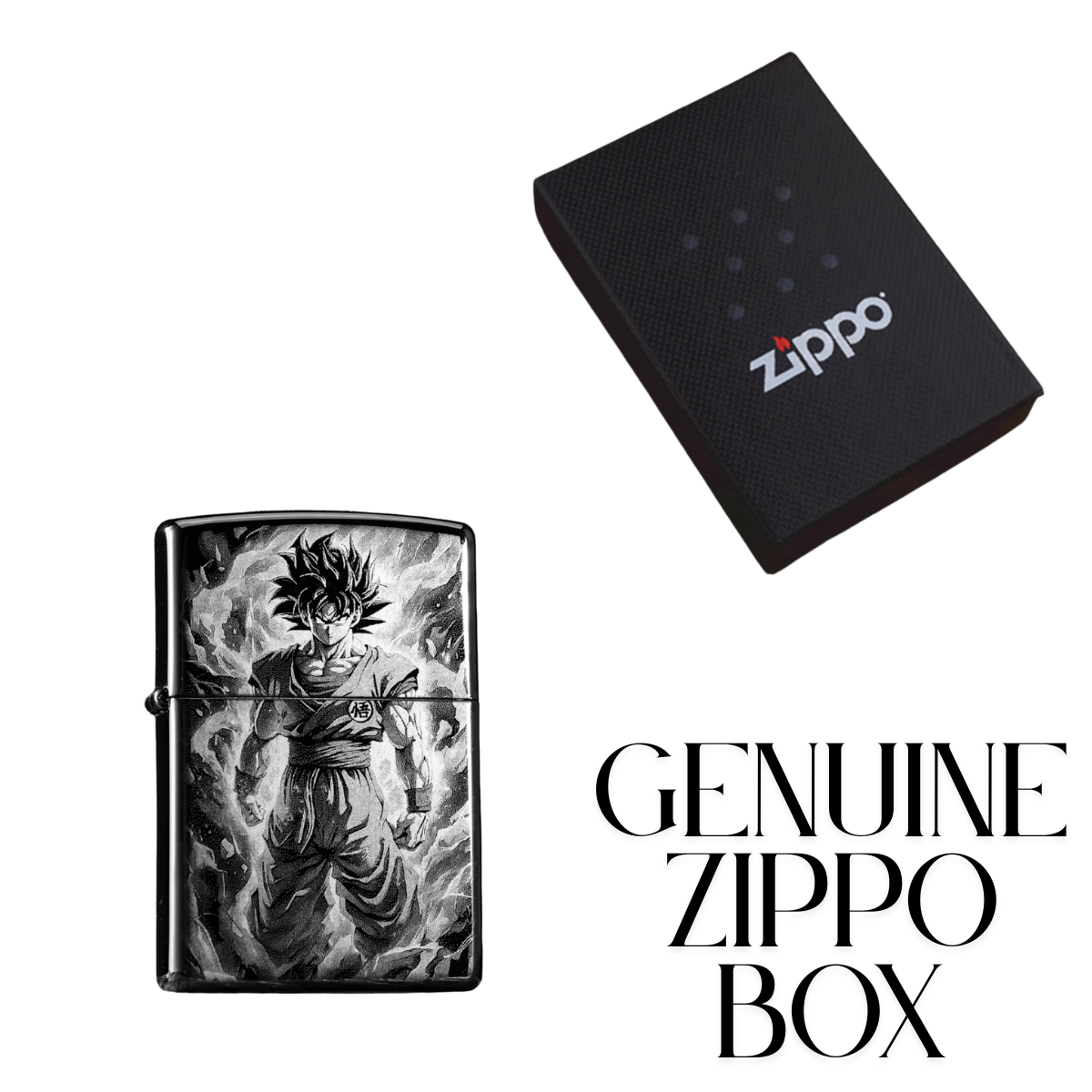 Super Sai.y.an Go.ku Black Ice Zippo Lighter Laser Engraved