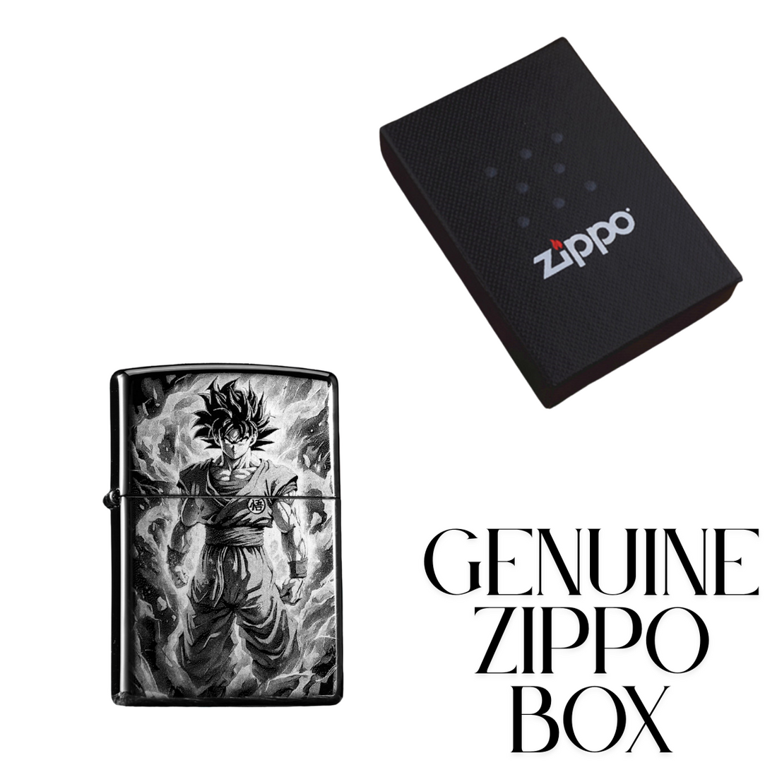 Super Sai.y.an Go.ku Black Ice Zippo Lighter Laser Engraved