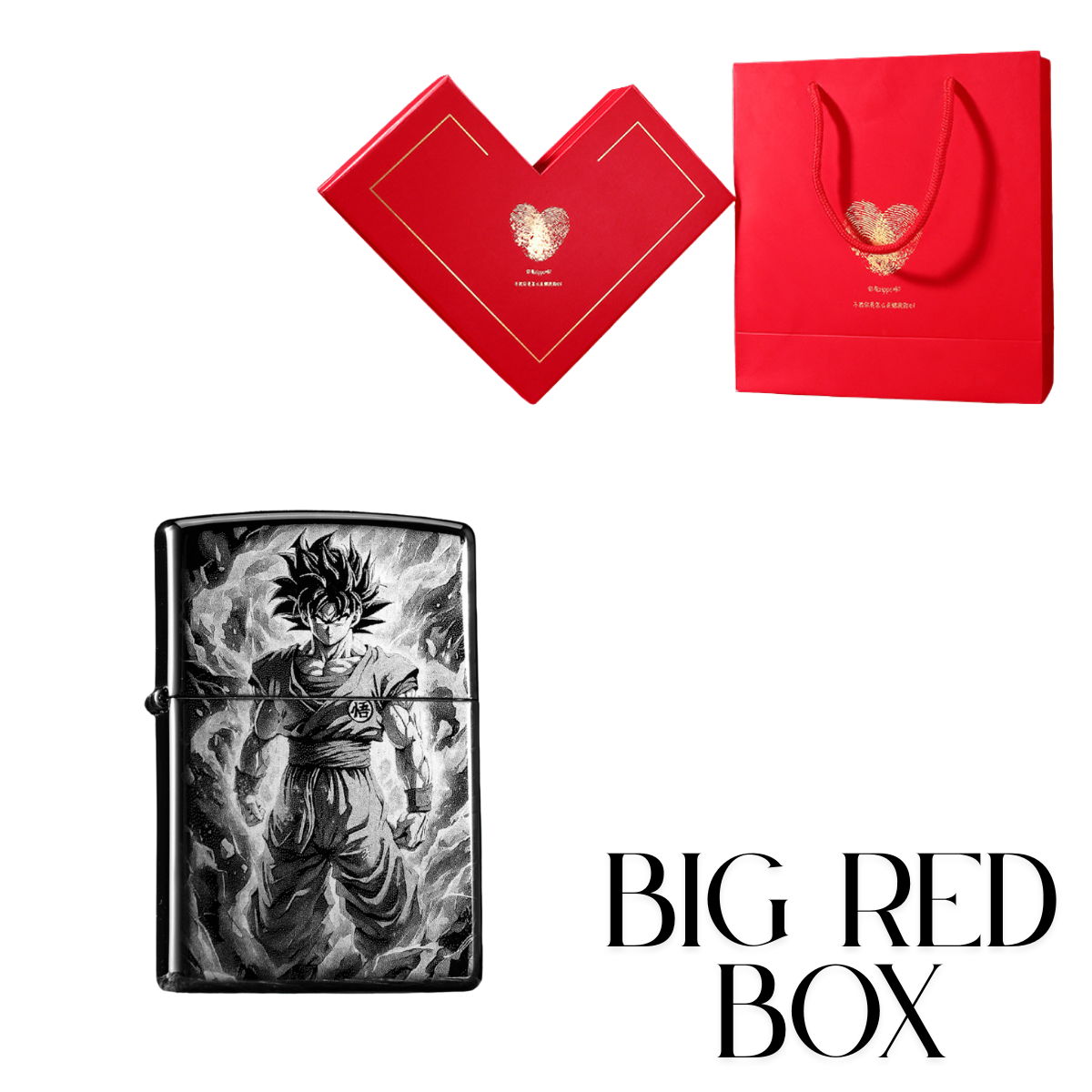 Super Sai.y.an Go.ku Black Ice Zippo Lighter Laser Engraved