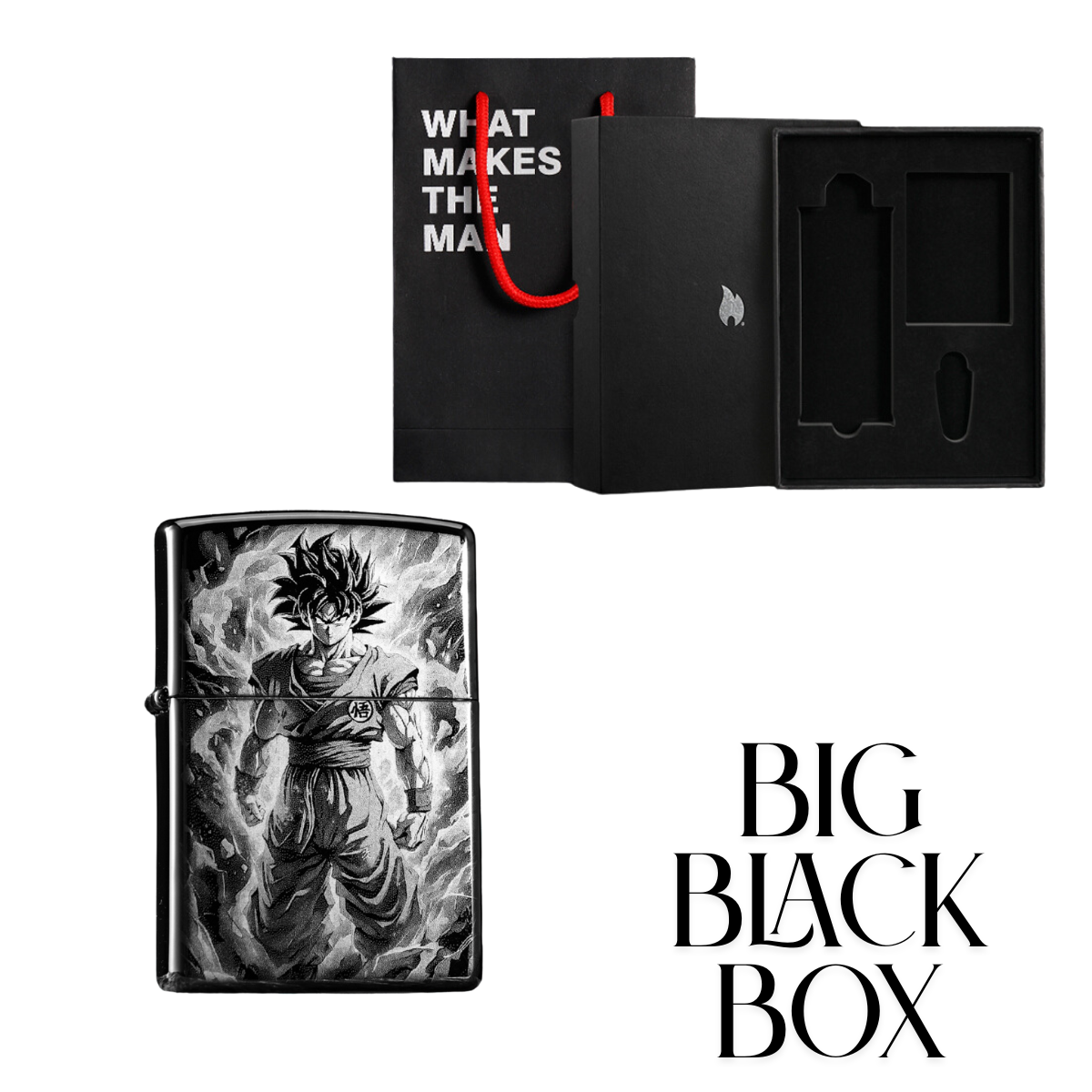 Super Sai.y.an Go.ku Black Ice Zippo Lighter Laser Engraved