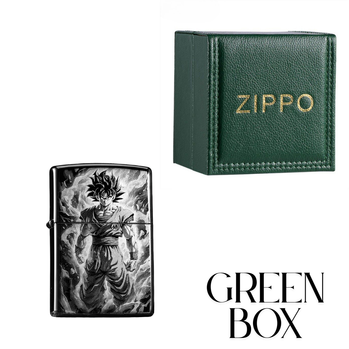 Super Sai.y.an Go.ku Black Ice Zippo Lighter Laser Engraved