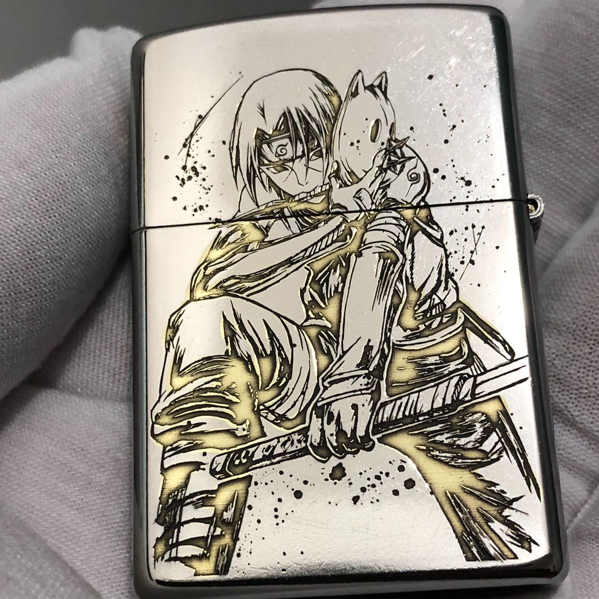 Itachi Uchiha Zippo Lighter – 4-Sided Deep Engraved with Clan Symbols