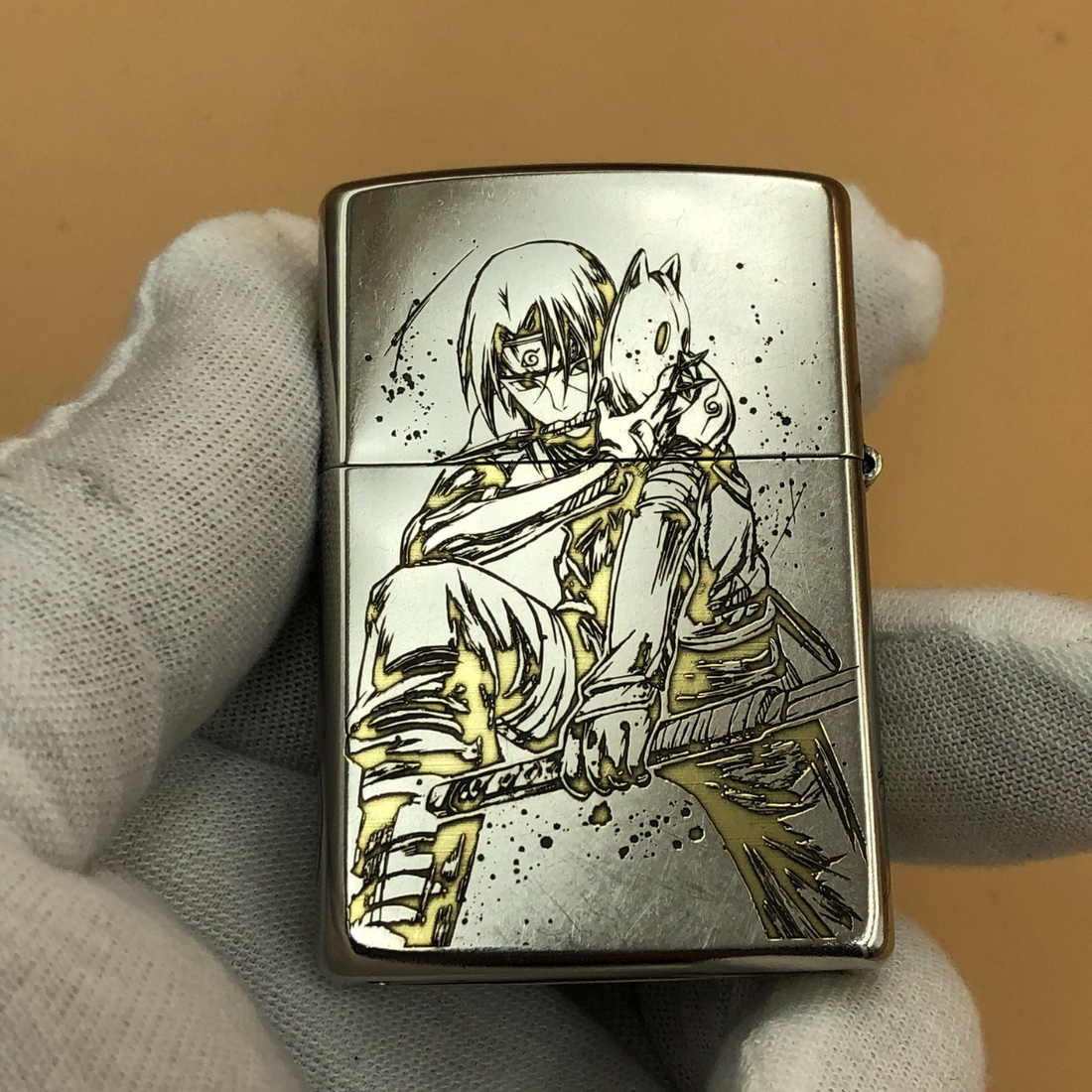 Itachi Uchiha Zippo Lighter – 4-Sided Deep Engraved with Clan Symbols