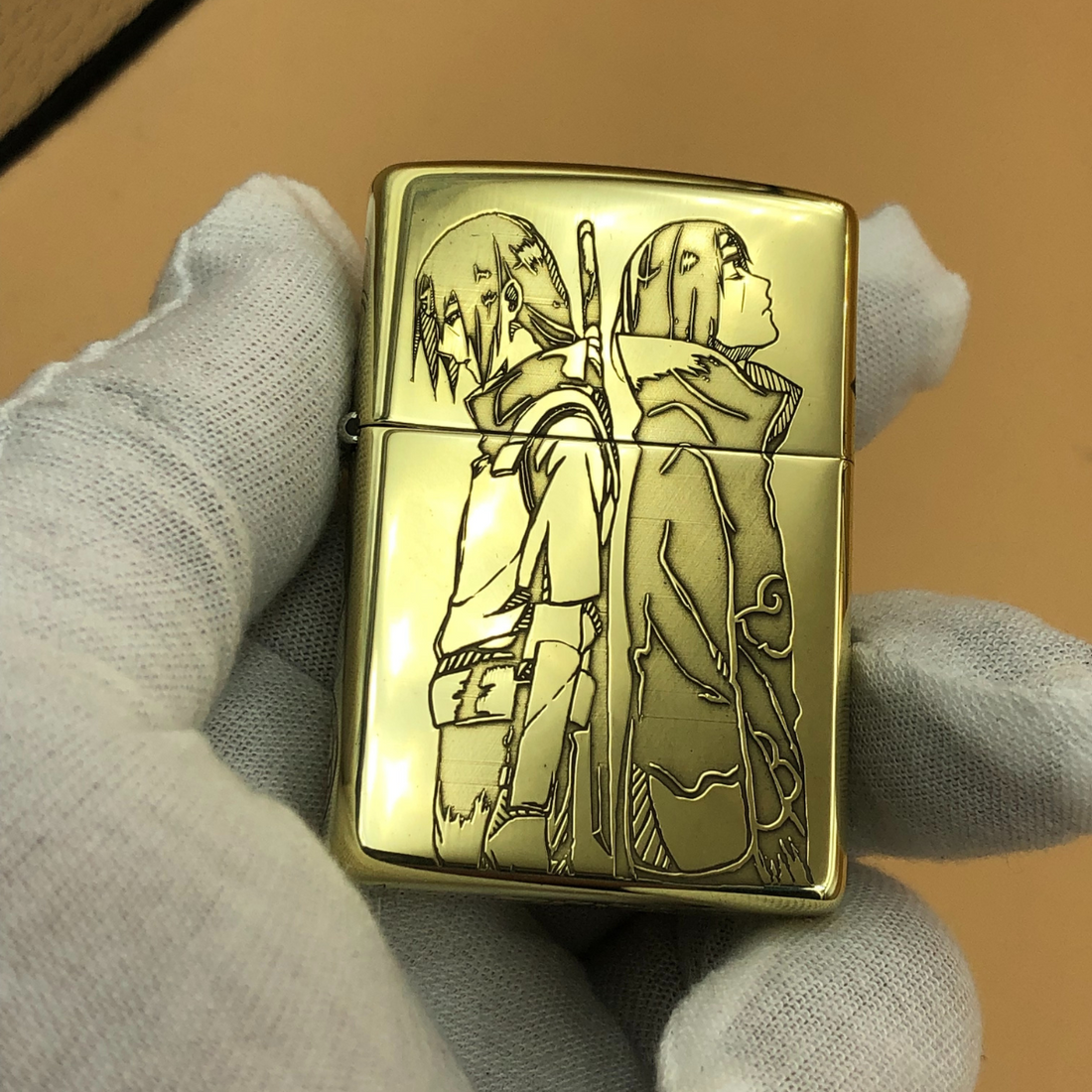 Itachi Uchiha Custom Engraved Lighter – Model 254B Copper | Deep Engraving |Armor and Standard Versions