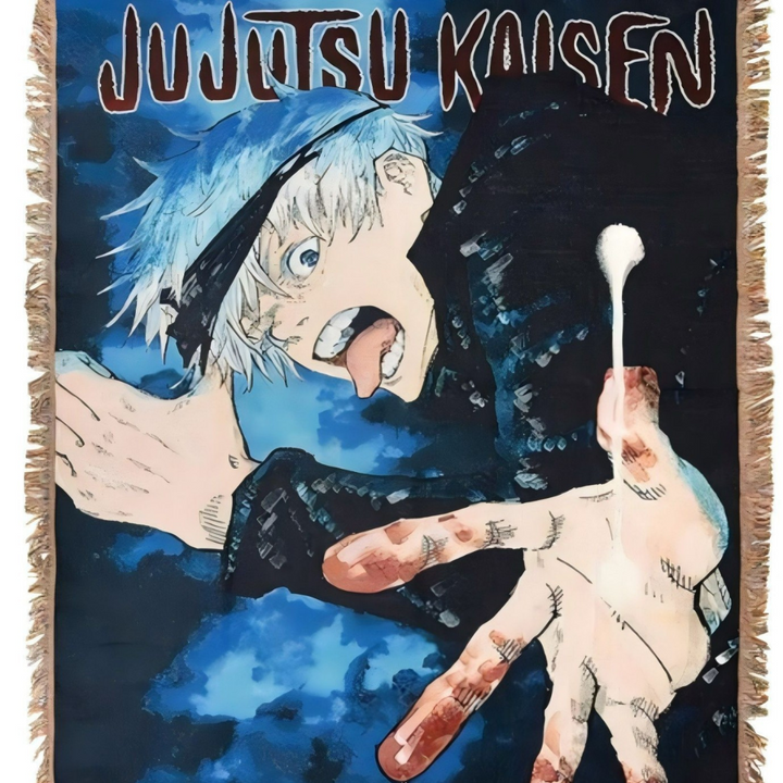 Jujutsu Kaisen Woven Blanket – Cozy Sofa or Bed Cover