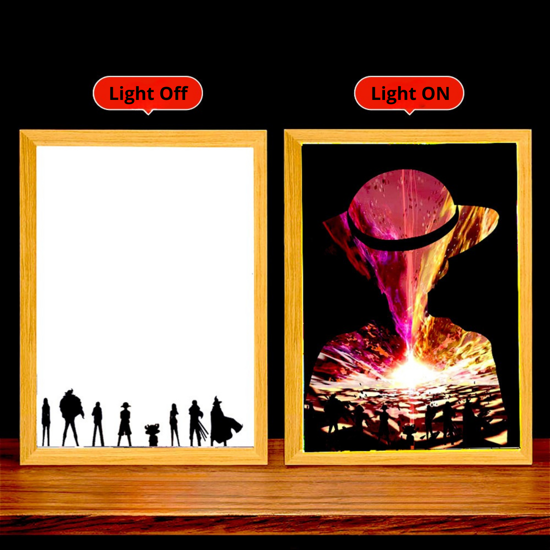 Anime LED Frame – Creative Light Painting USB Wall Art