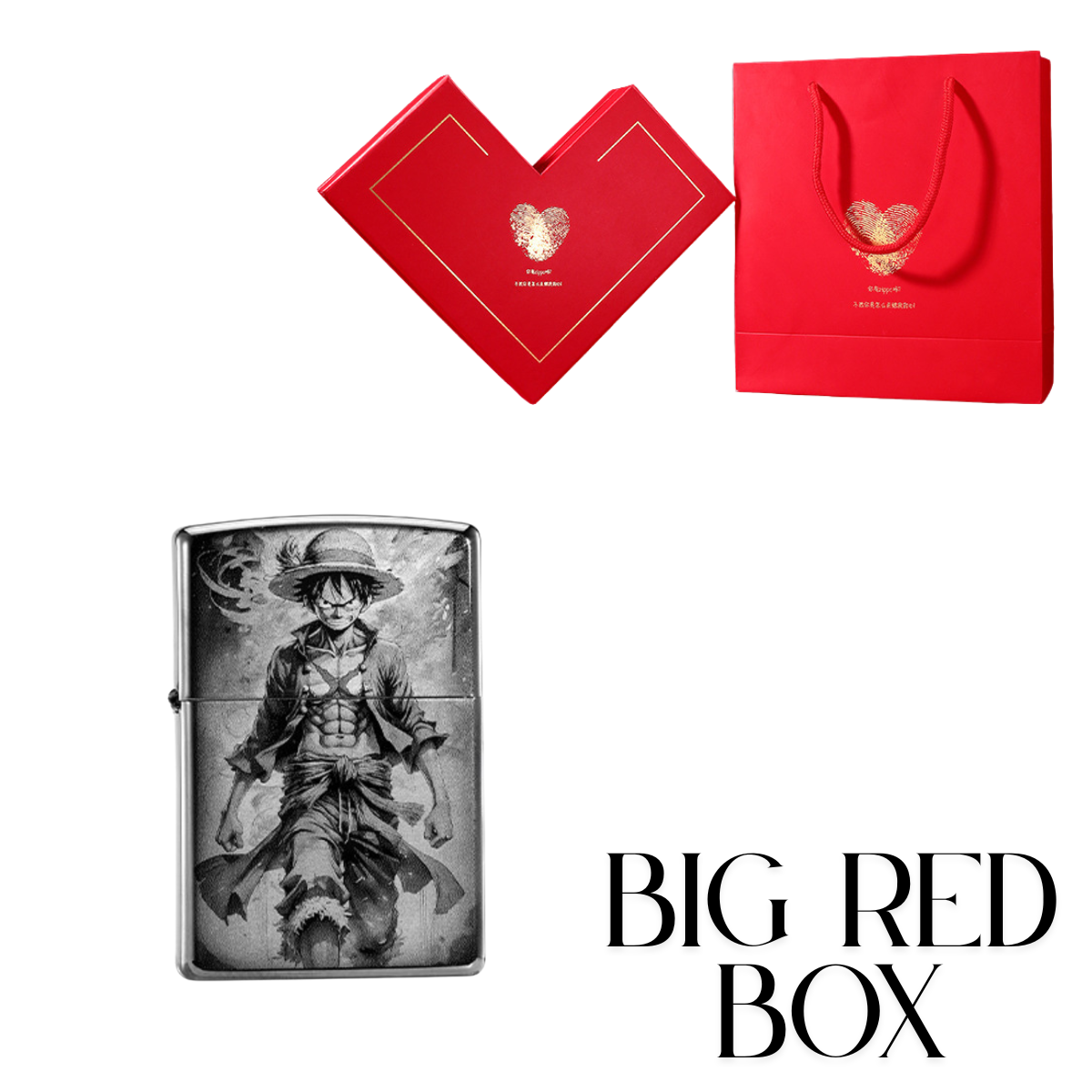 Lu.ffy Ni.ka Ge.ar 5 Black Ice Zippo Lighter Laser Engraved