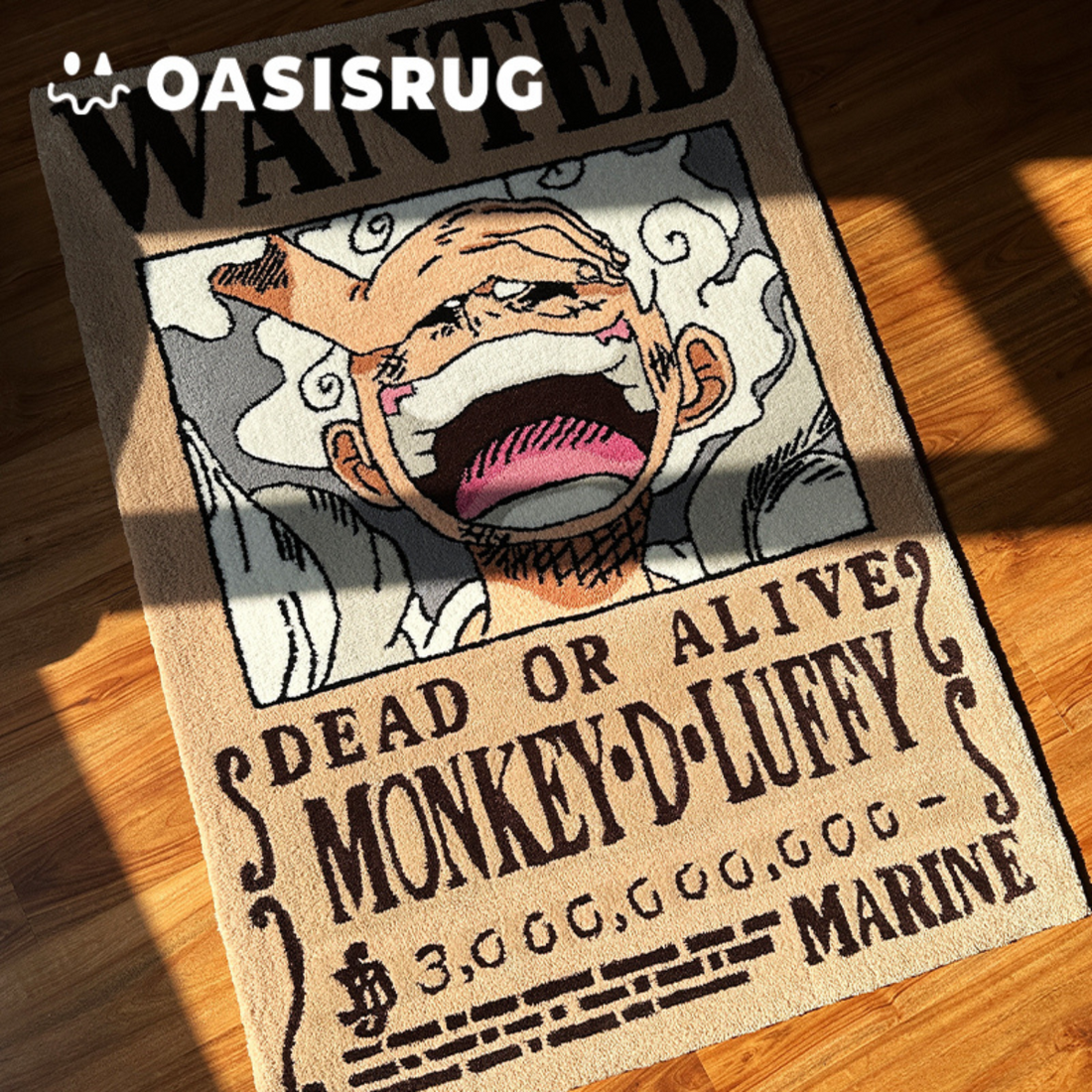 Pre Sale / Made to oder One Piece Luffy Wanted Rug – Handmade Tufted Anime Carpet