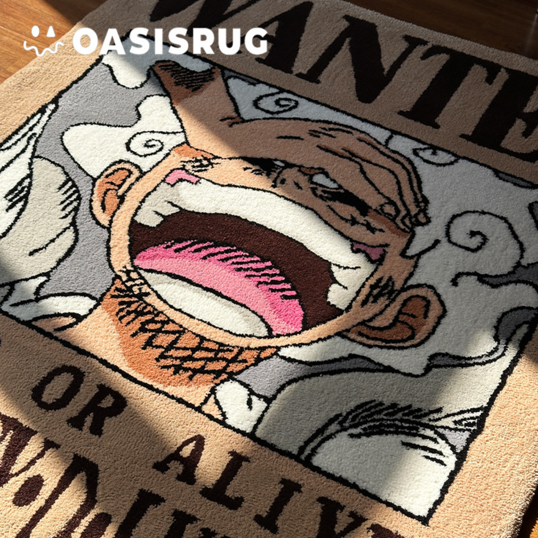 Pre Sale / Made to oder One Piece Luffy Wanted Rug – Handmade Tufted Anime Carpet