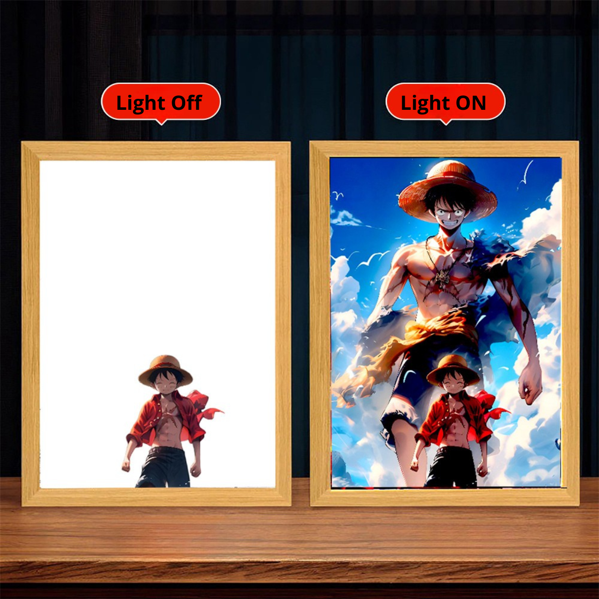 Anime LED Frame – Creative Light Painting USB Wall Art