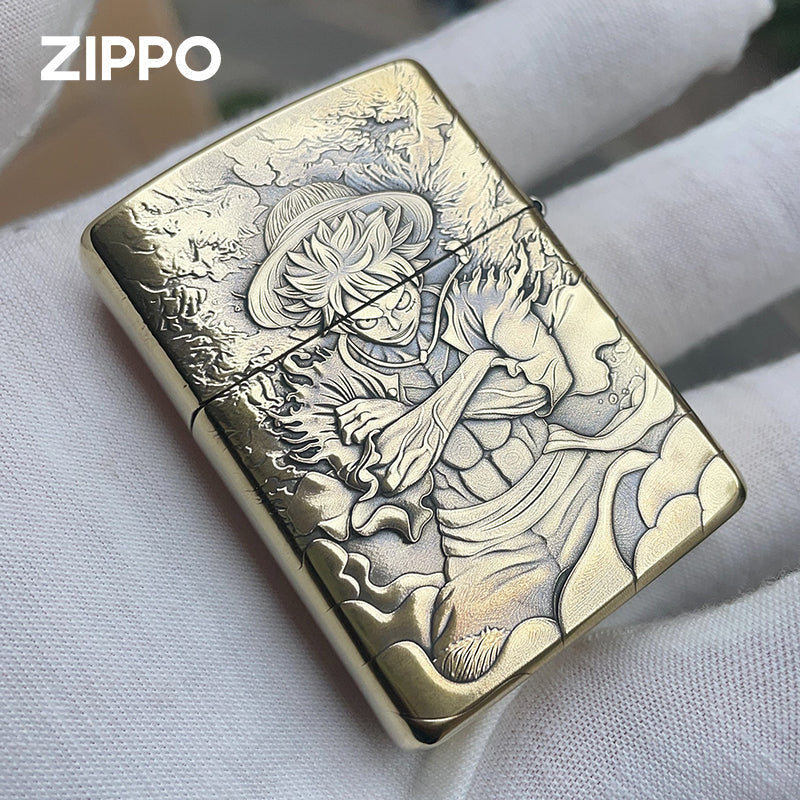 Lu.ff.y O.ne Pie.ce 3D Relief Zippo Lighter - Anime Windproof Collectible
