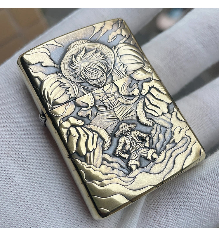 Lu.ff.y O.ne Pie.ce 3D Relief Zippo Lighter - Anime Windproof Collectible