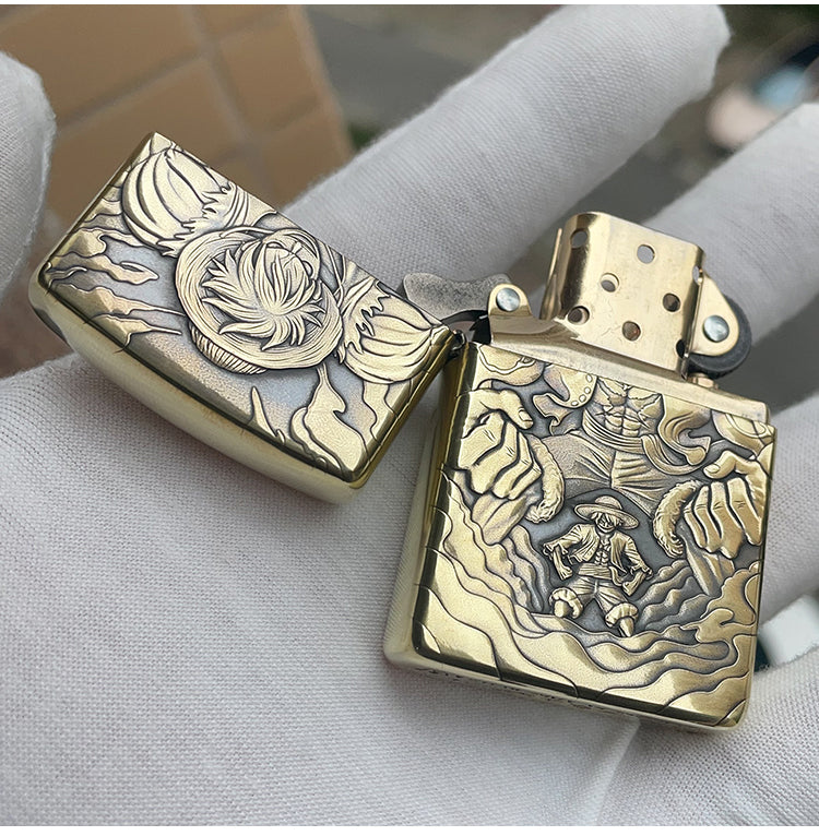 Lu.ff.y O.ne Pie.ce 3D Relief Zippo Lighter - Anime Windproof Collectible