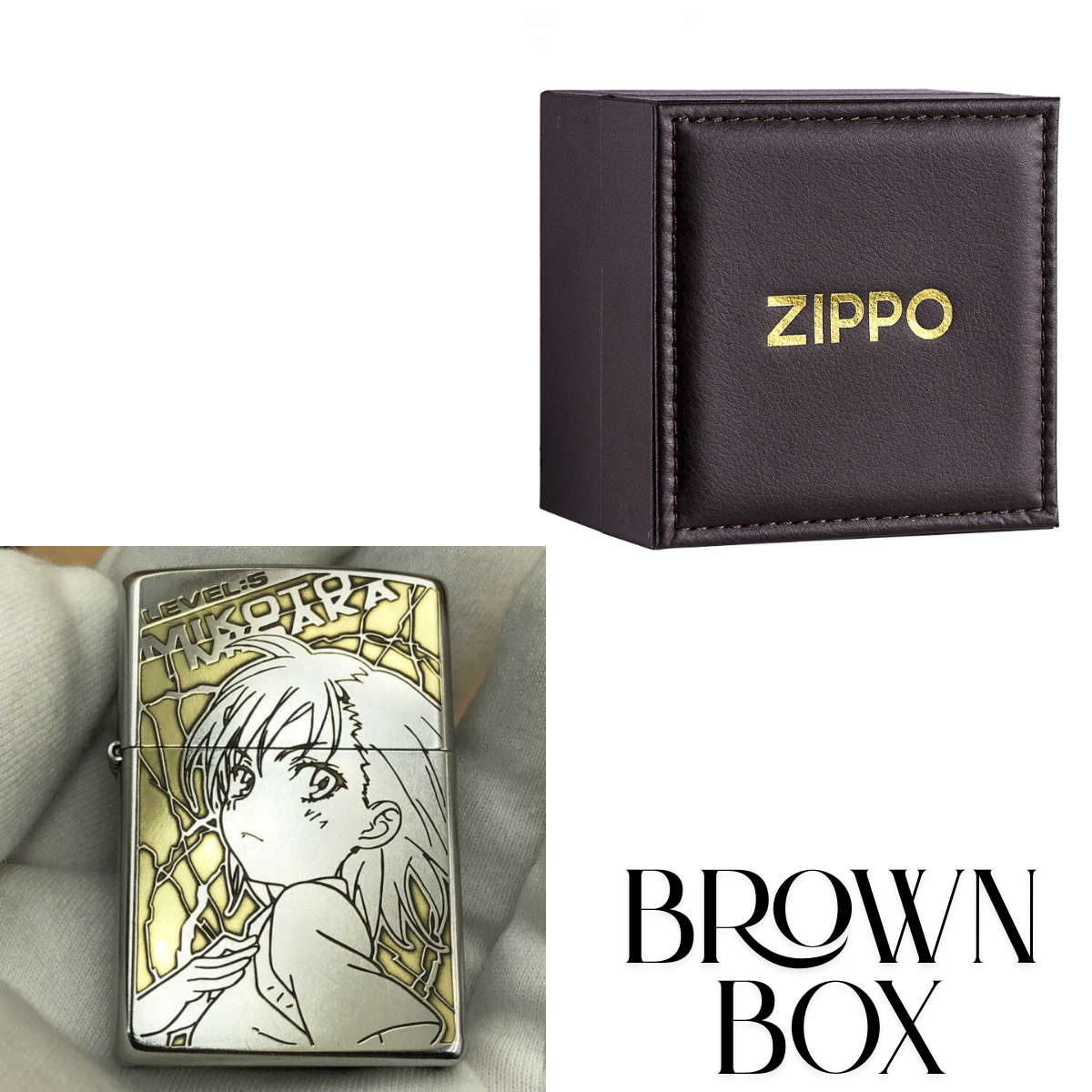 Misaka Mikoto Deep Engraved Zippo Lighter – Floral Design