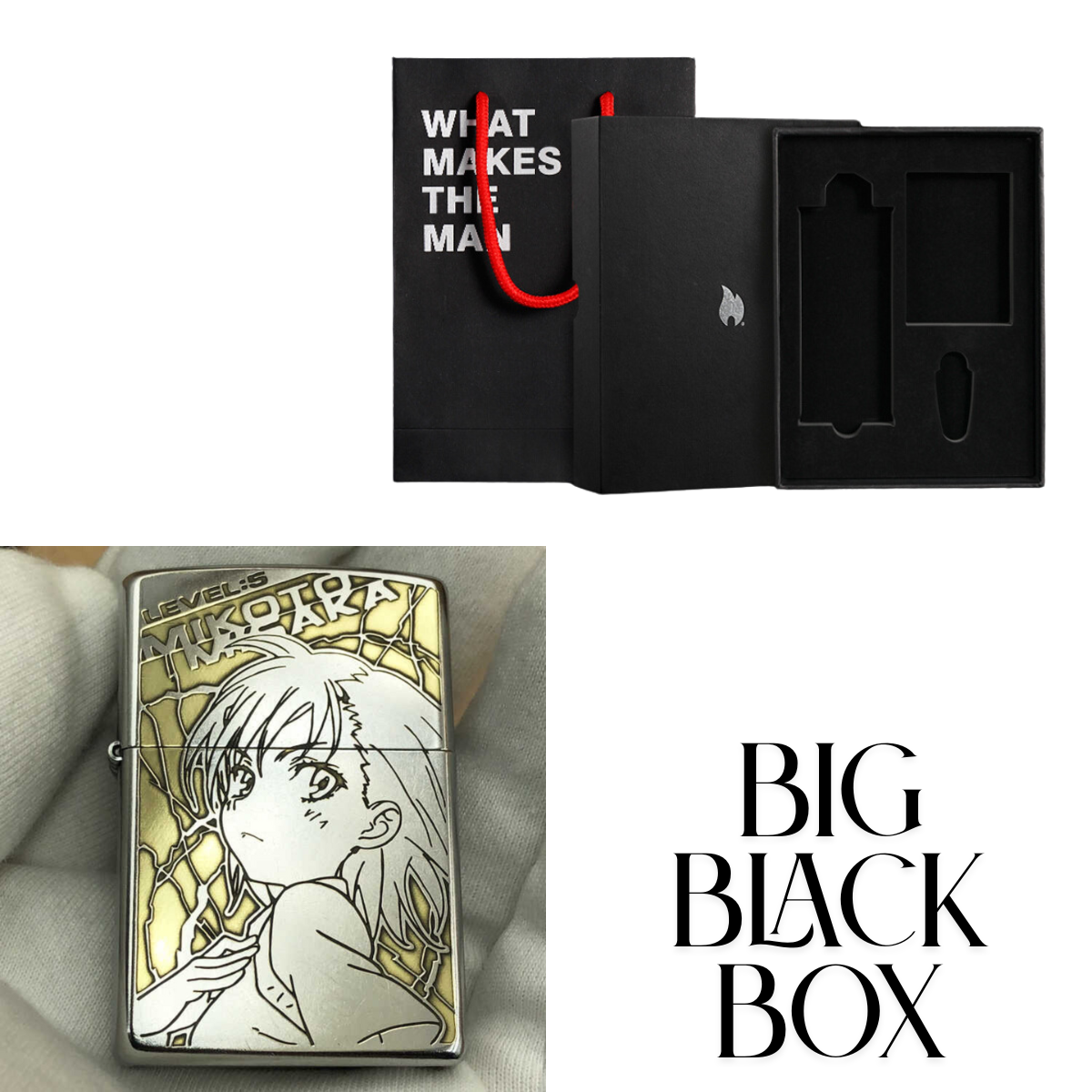 Misaka Mikoto Deep Engraved Zippo Lighter – Floral Design