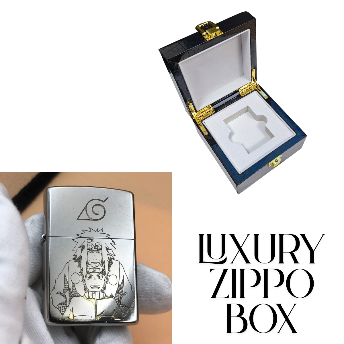 N.a.r.u.t.o Zippo Lighter Classic Street Chrome – Deep Engraved Ji.r.a.i.y.a & N.a.r.u.t.o