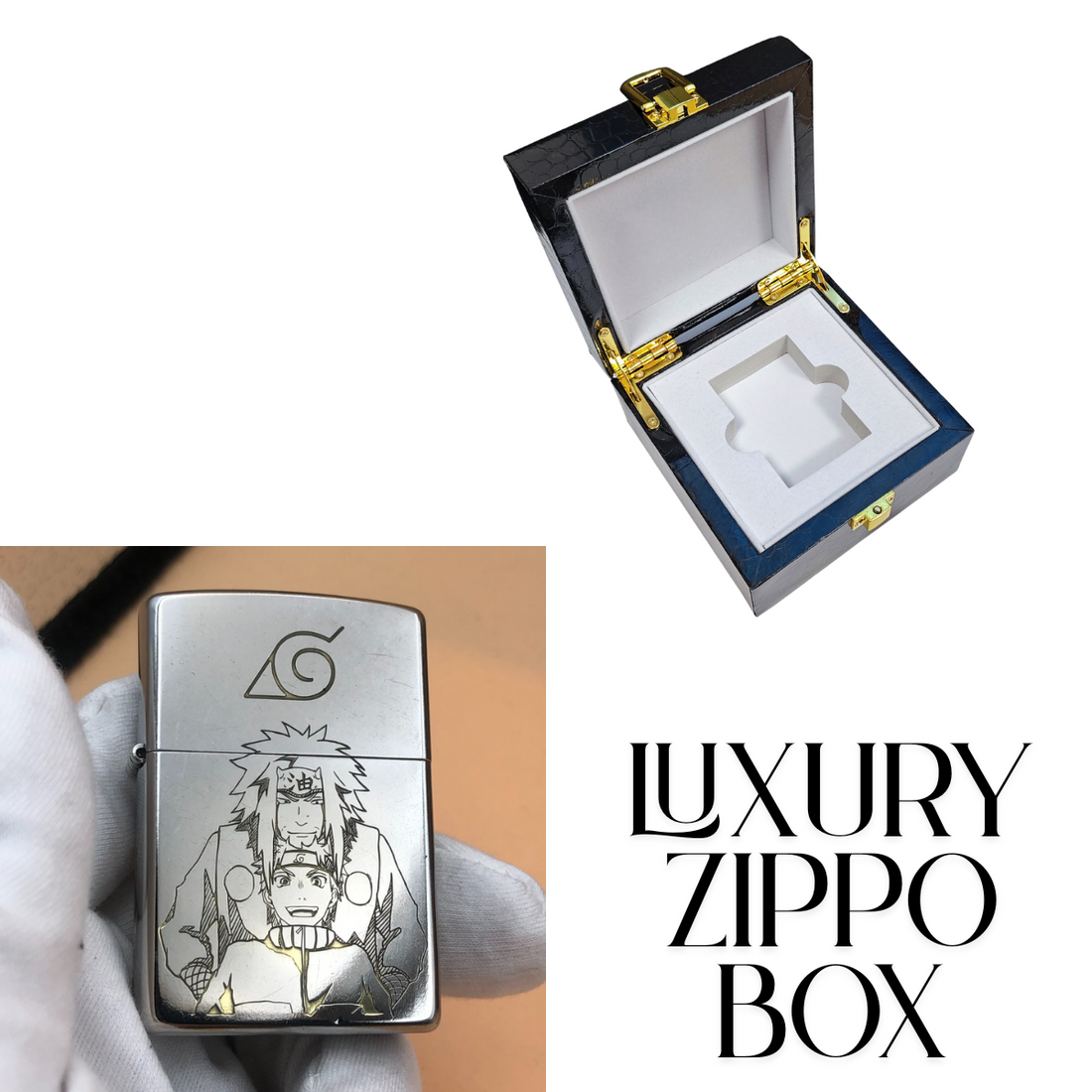 N.a.r.u.t.o Zippo Lighter Classic Street Chrome – Deep Engraved Ji.r.a.i.y.a & N.a.r.u.t.o