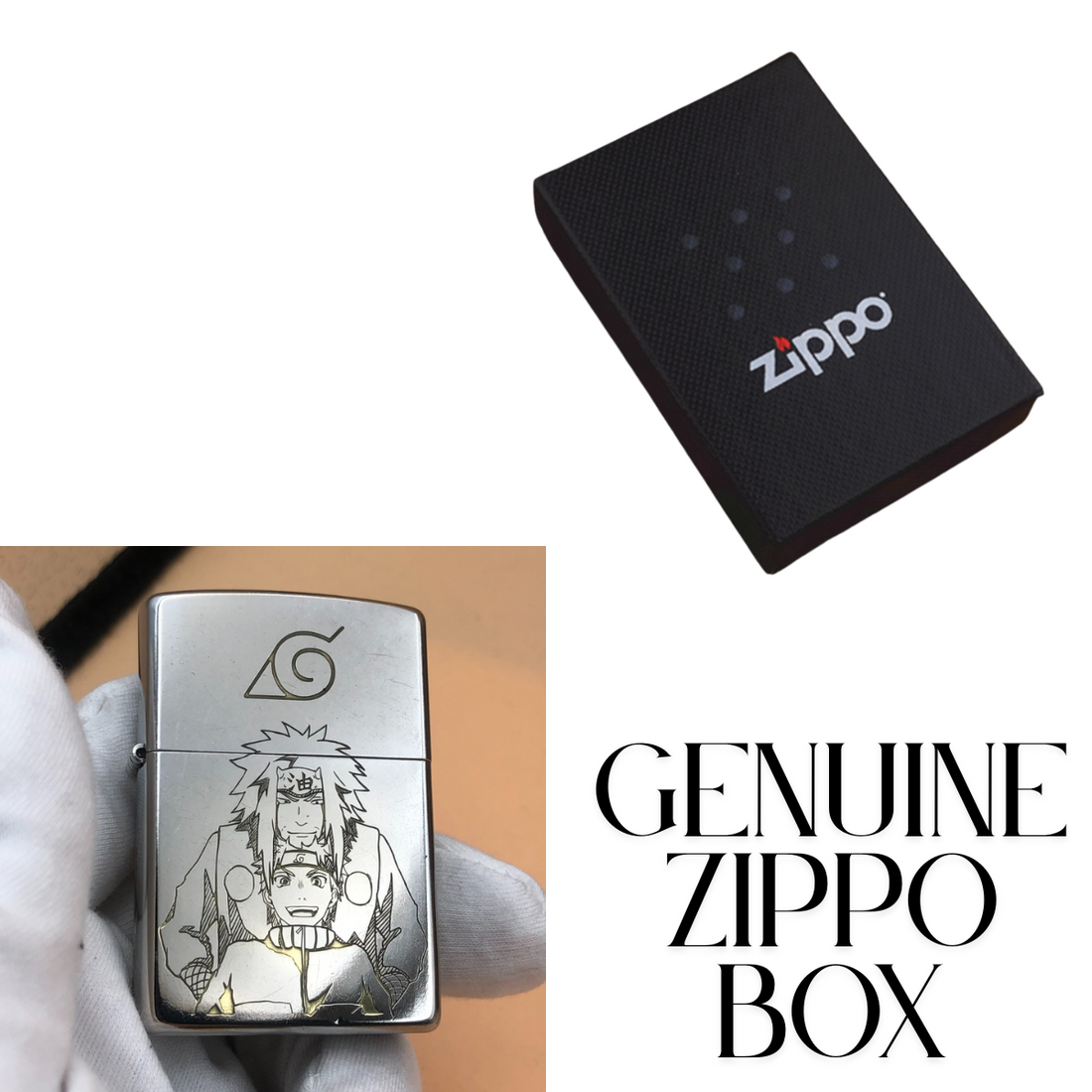 N.a.r.u.t.o Zippo Lighter Classic Street Chrome – Deep Engraved Ji.r.a.i.y.a & N.a.r.u.t.o