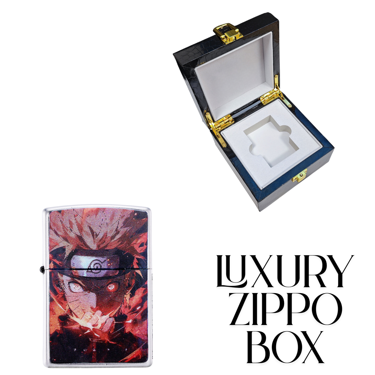 Anime Zippo Lighter - Na.ru.to 3D Flip Design | Naruto Lenticular Cover