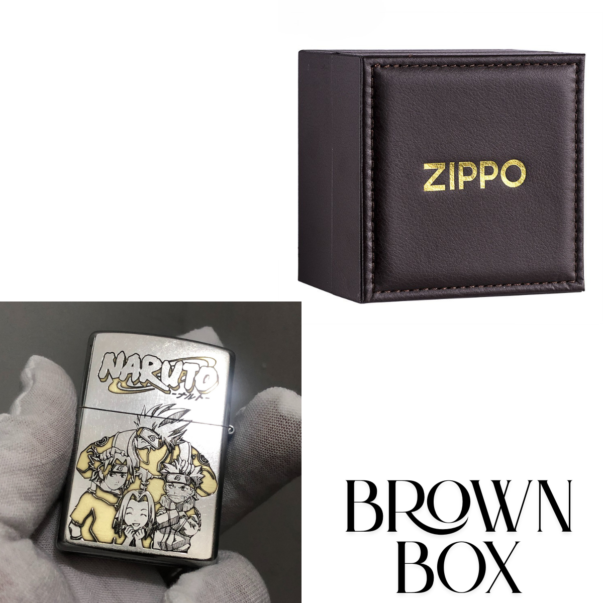 N.aru.to Zippo Lighter Silver Matte – Deep Engraved Team 7