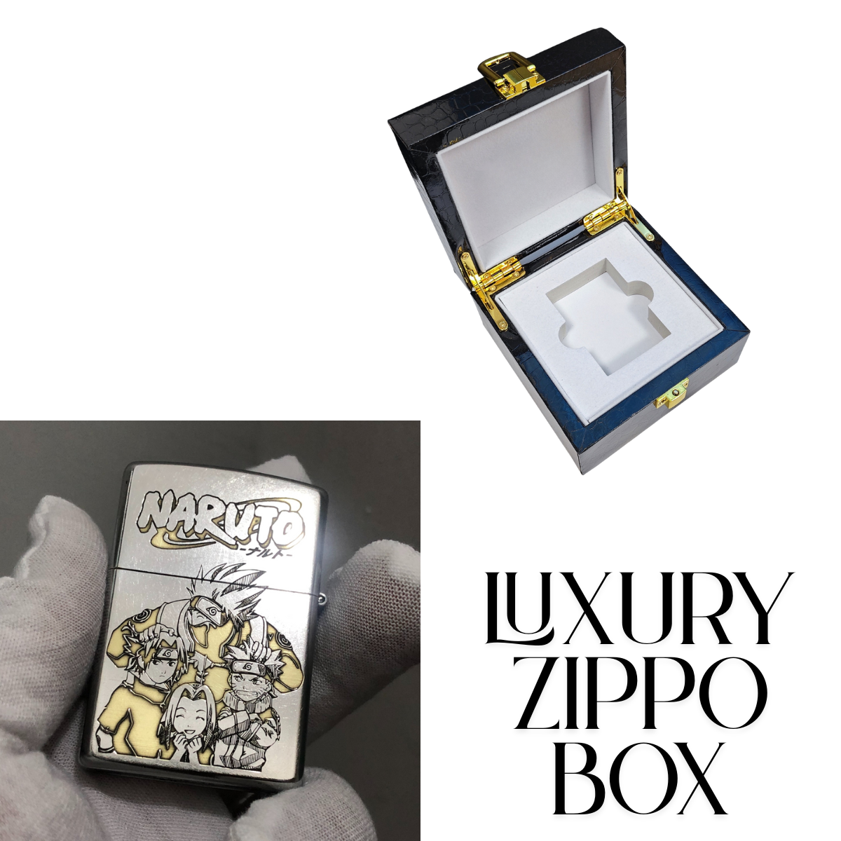N.aru.to Zippo Lighter Silver Matte – Deep Engraved Team 7