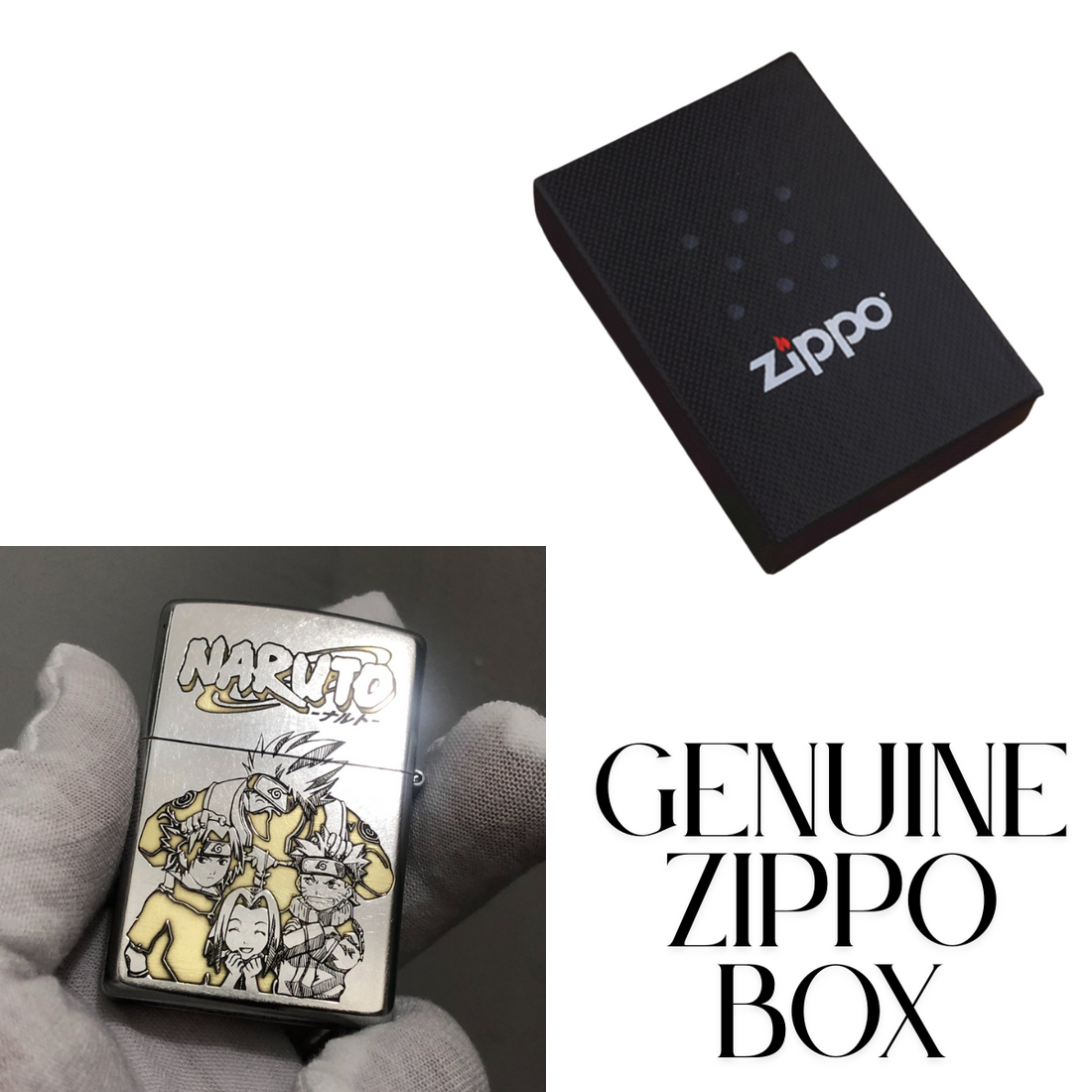 N.aru.to Zippo Lighter Silver Matte – Deep Engraved Team 7
