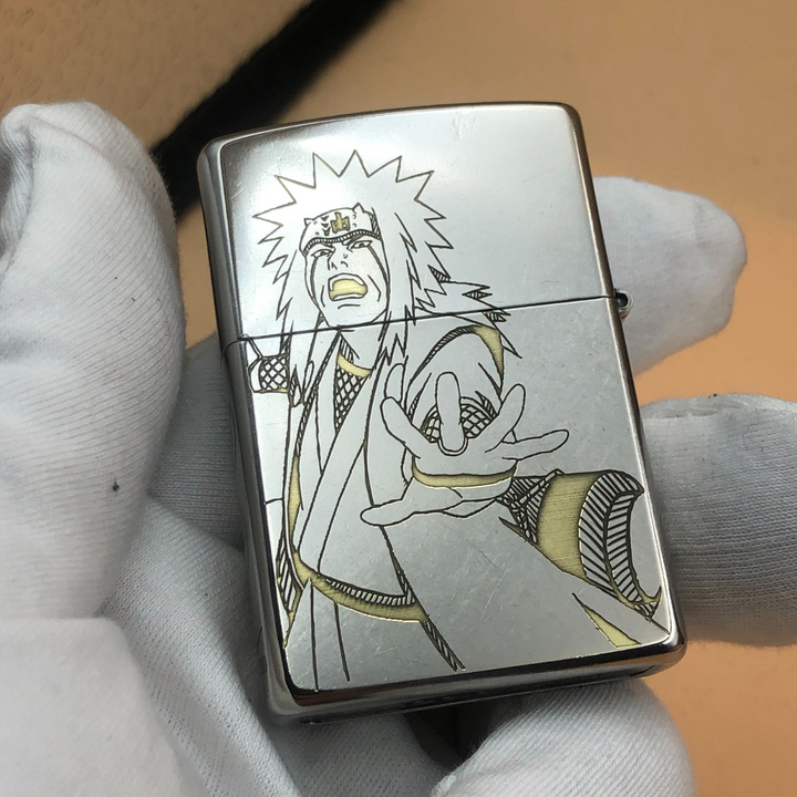 N.a.r.u.t.o Zippo Lighter Classic Street Chrome – Deep Engraved Ji.r.a.i.y.a & N.a.r.u.t.o