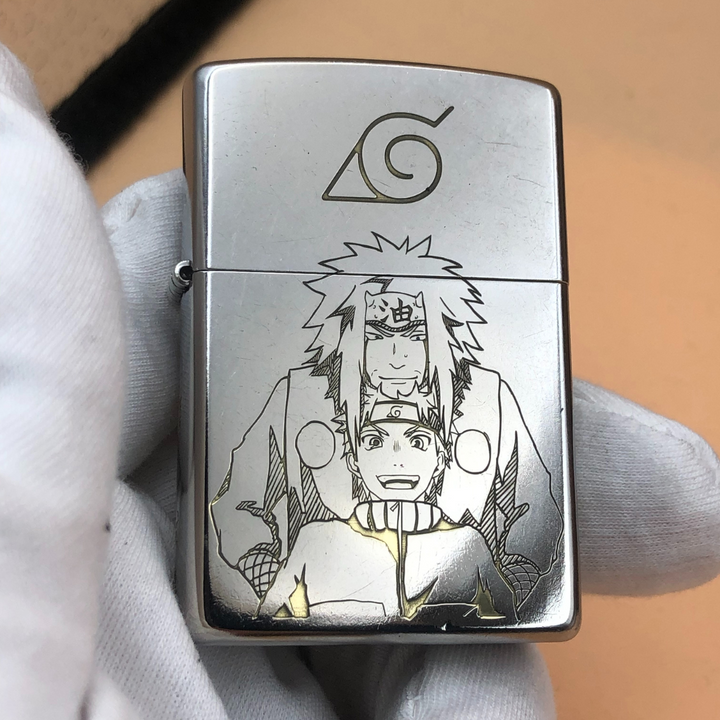 N.a.r.u.t.o Zippo Lighter Classic Street Chrome – Deep Engraved Ji.r.a.i.y.a & N.a.r.u.t.o