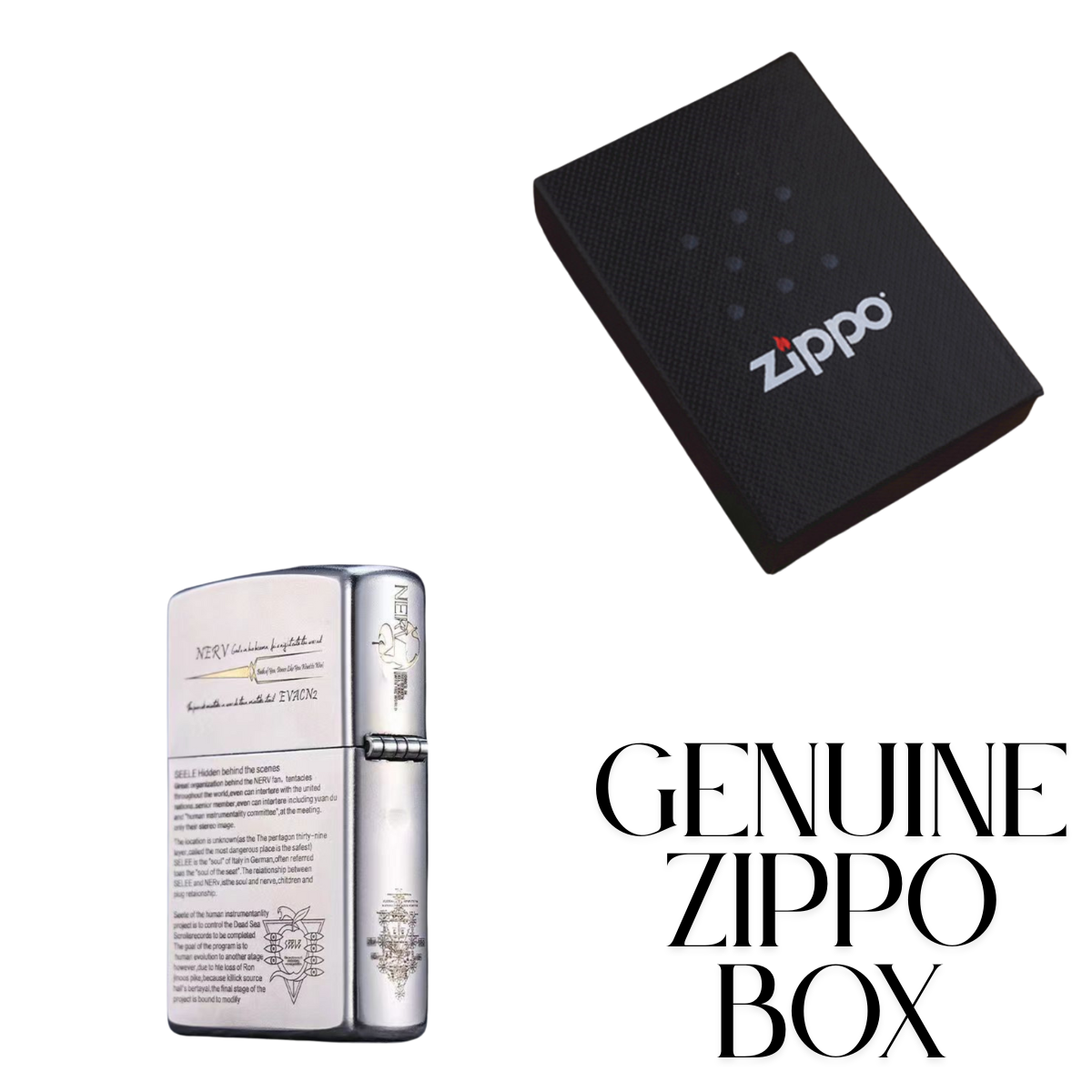 Neon Genesis Evangelion Deep Carved Zippo Lighter - Premium Anime Collectible
