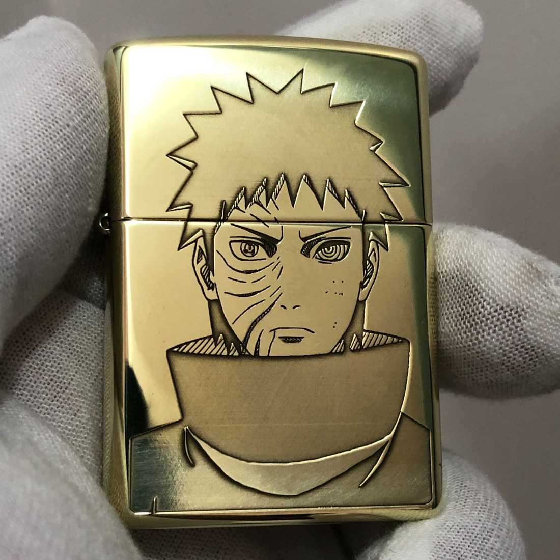 Obito & Rin Zippo Lighter – High Polish Brass Naruto Gift for Boyfriend
