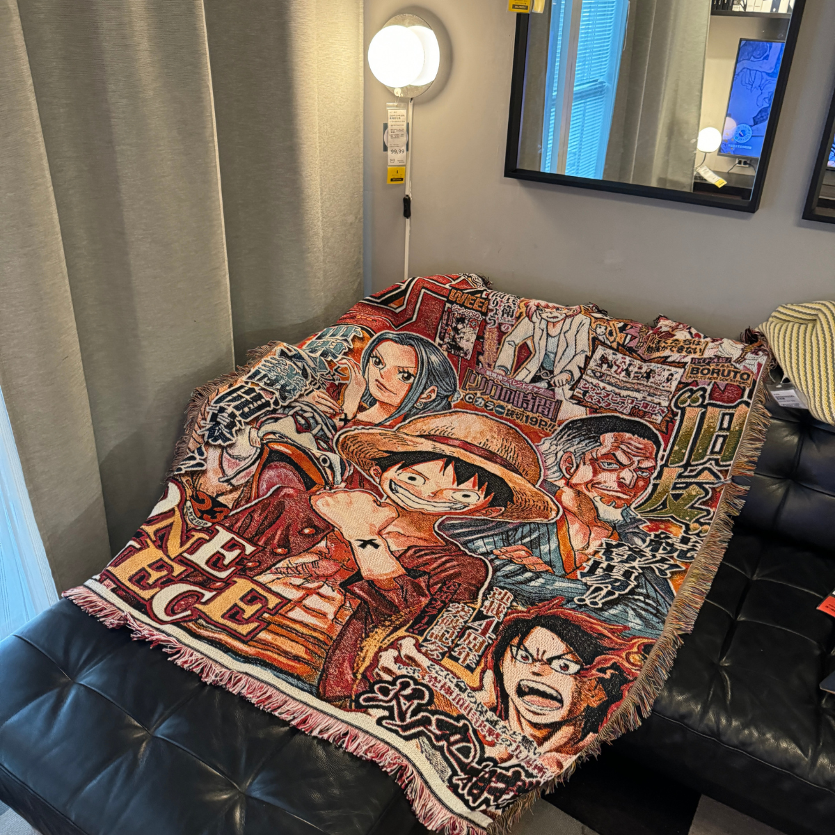 O.n.e P.i.e.c.e Woven Blanket – Anime Throw with L.u.f.f.y & Crew, Decorative & Cozy