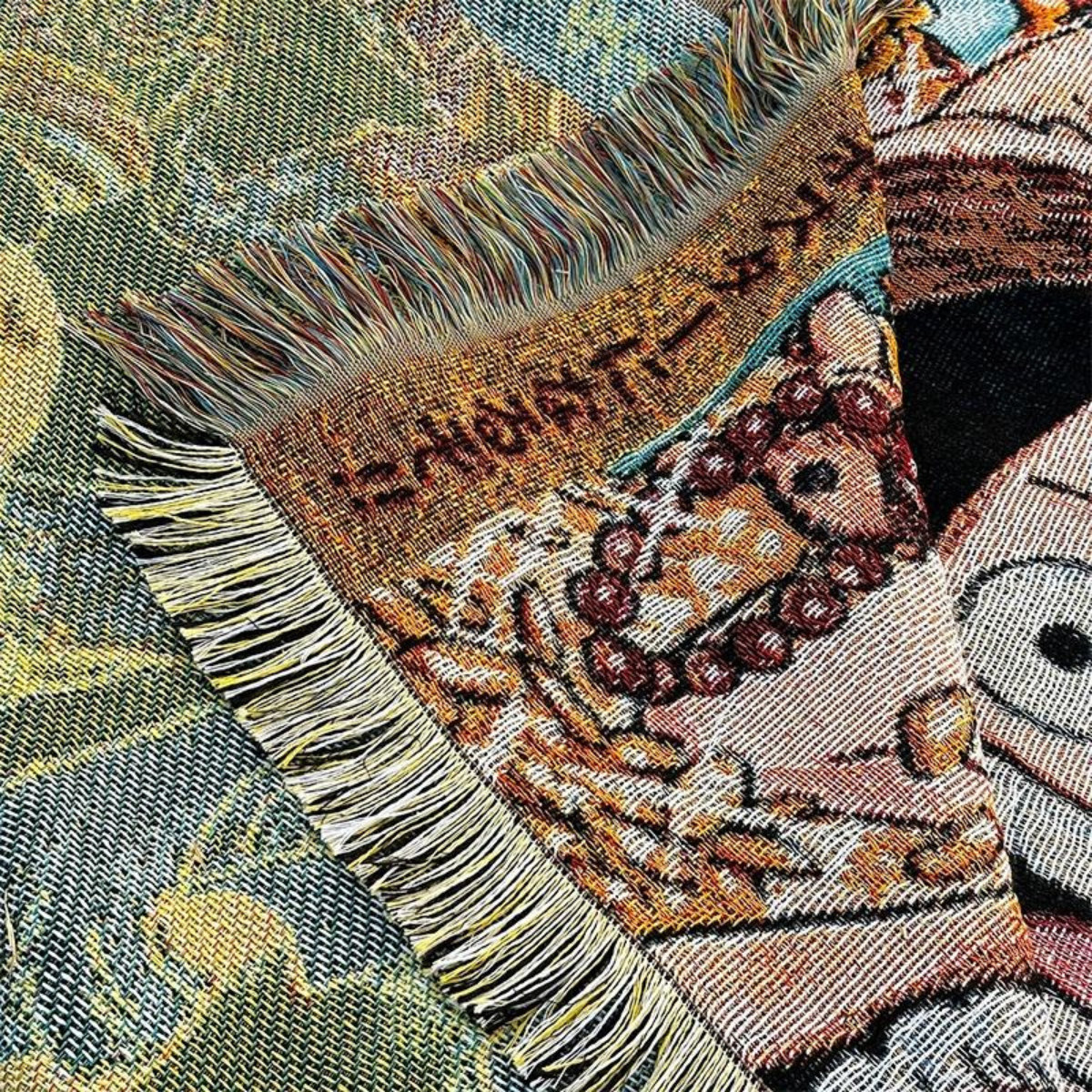 O.n.e P.i.e.c.e Woven Blanket – Anime Throw with L.u.f.f.y & Crew, Decorative & Cozy