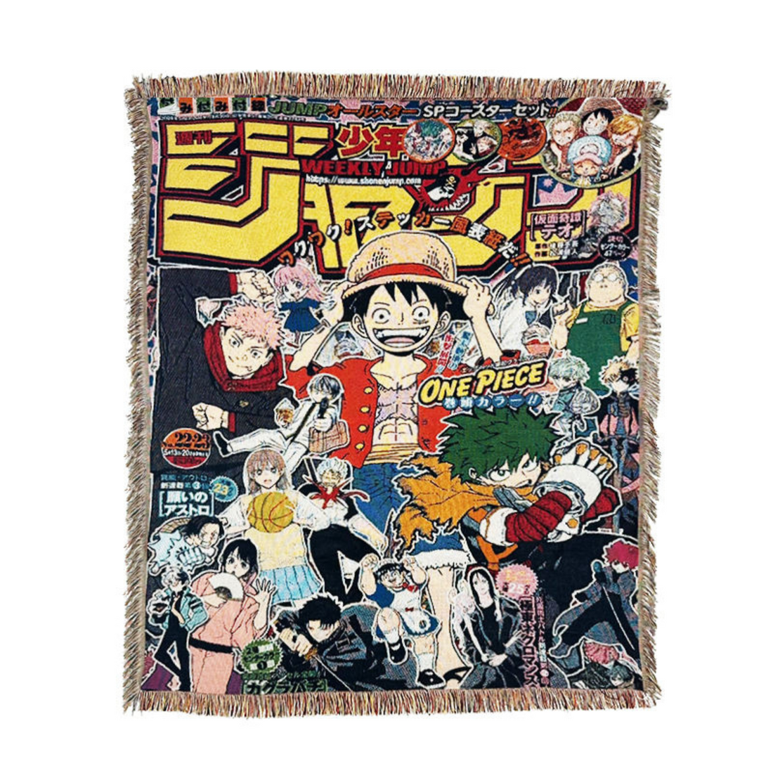 O.n.e P.i.e.c.e Woven Blanket – Anime Throw with L.u.f.f.y & Crew, Decorative & Cozy