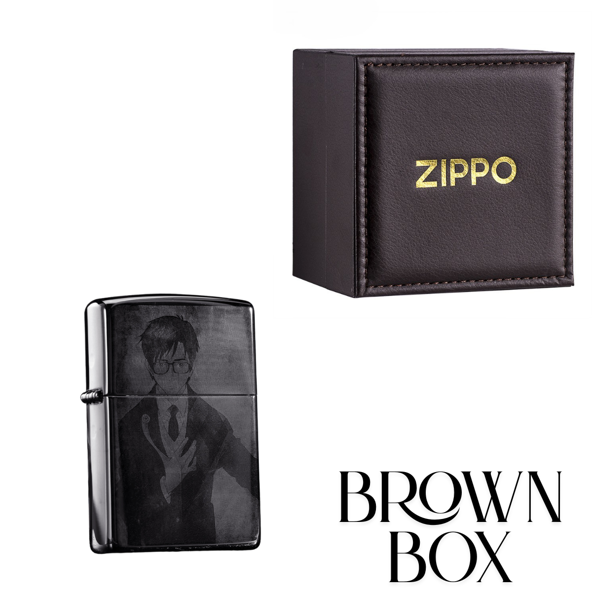 Parasite Anime Zippo Lighter Two-Sided Engraved Black Ice