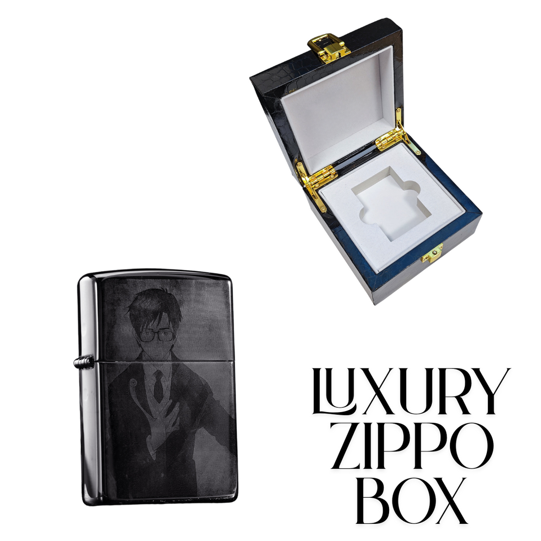 Parasite Anime Zippo Lighter Two-Sided Engraved Black Ice