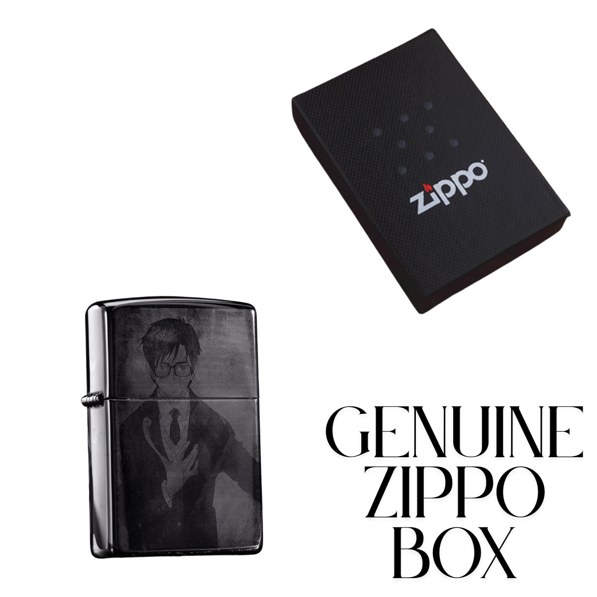 Parasite Anime Zippo Lighter Two-Sided Engraved Black Ice