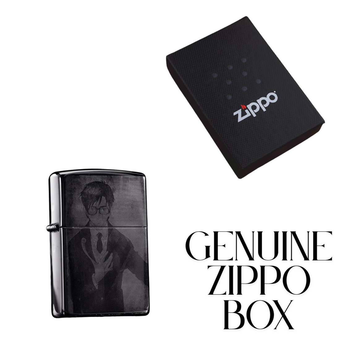 Parasite Anime Zippo Lighter Two-Sided Engraved Black Ice