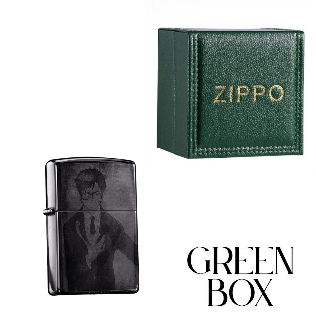 Parasite Anime Zippo Lighter Two-Sided Engraved Black Ice