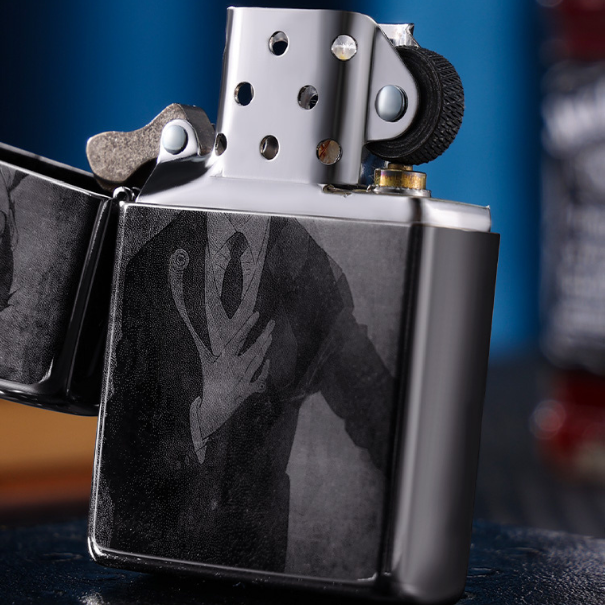Parasite Anime Zippo Lighter Two-Sided Engraved Black Ice