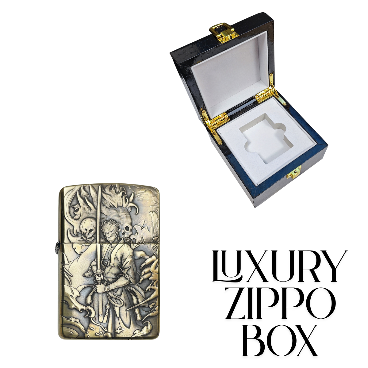 Ro.ro.n.oa Zo.ro O.ne P.ie.ce 3D Zippo Lighter – Pure Copper Samurai Relief, Windproof Kerosene Refillable Collectible Gift for Men